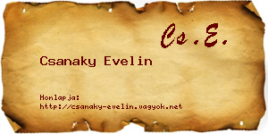 Csanaky Evelin névjegykártya